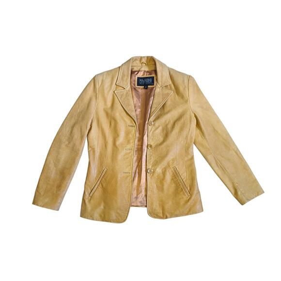 Wilsons Leather Button Down Jacket Tan Brown Blazer Western ClassicCore Medium - Picture 2 of 6